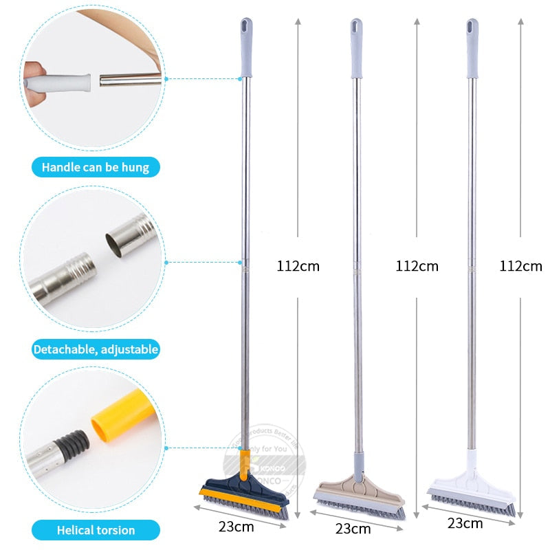 2 In 1 Scrub Cleaning Brush With Soft Scraper