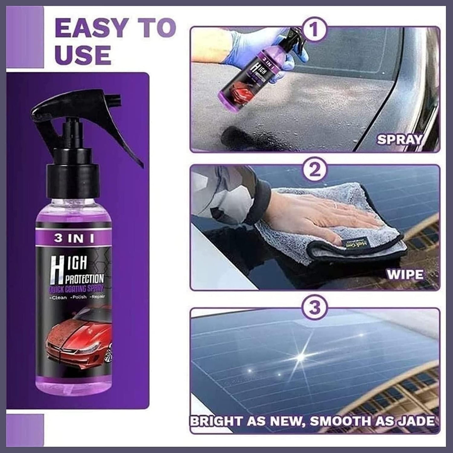 🔥🔥 3 in 1 High Protection Quick Car Ceramic Coating Spray 🔥(Buy 1 Get 1 Free)🔥