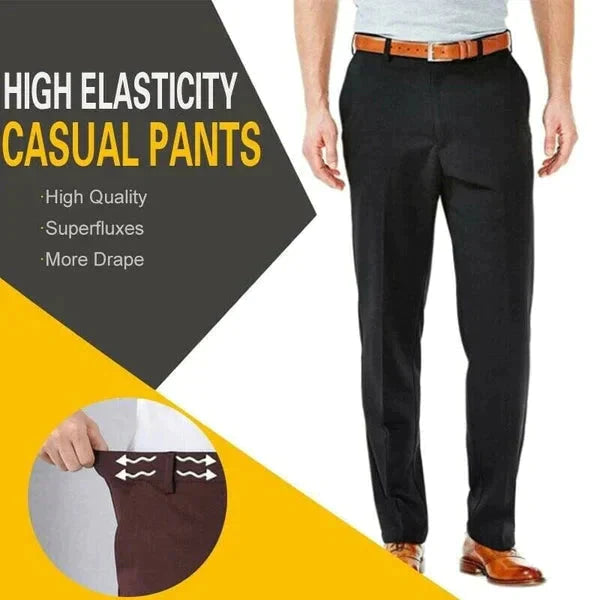 🔥👖High Stretch Men's Classic Pant For Men (BLACK) 💖