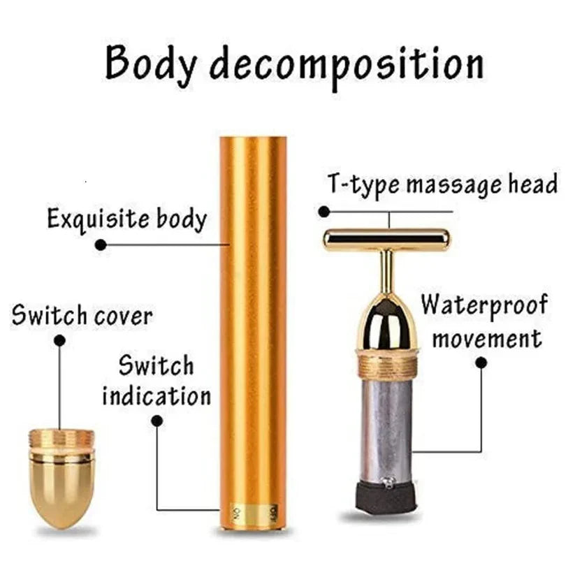 Caartly™ 24K Gold Electric Facial Massage Roller