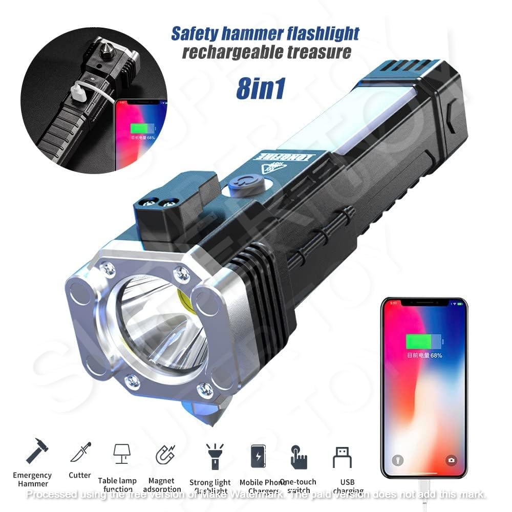 Hammer™ Heavy Duty Torch LED Flashlight with Powerbank