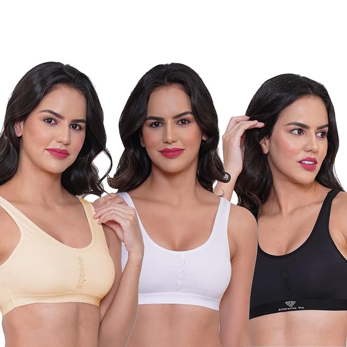 JV Womens Multicolor Air Bra ( PACK OF 3 )