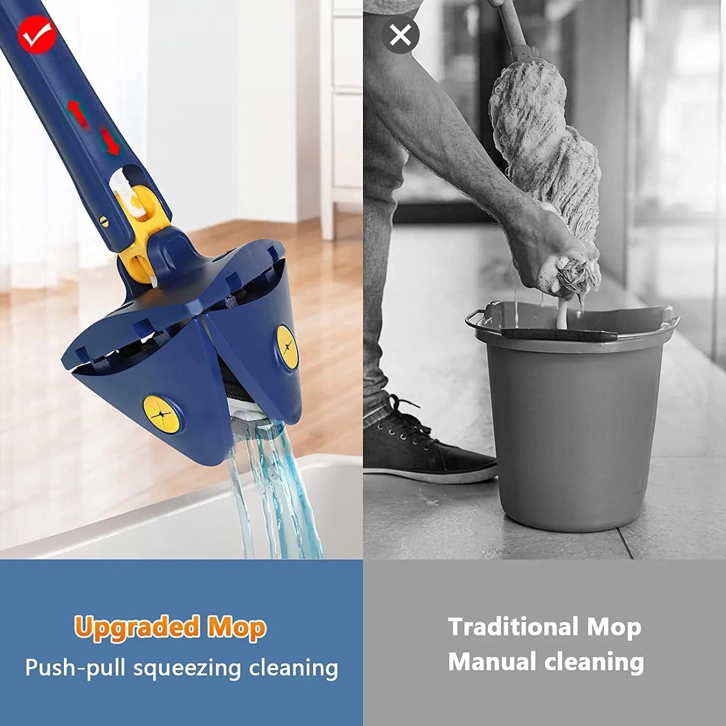 360° Advance Triangular Squeezing Multifunctional Cleaning Mop