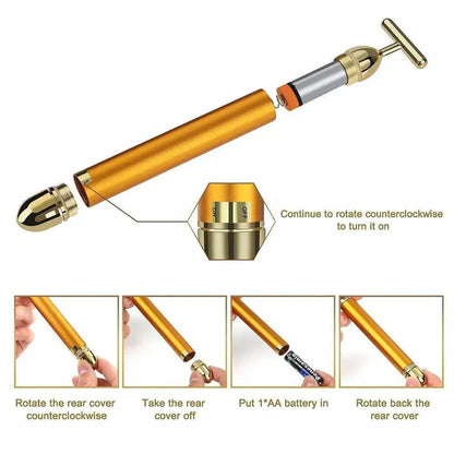 Caartly™ 24K Gold Electric Facial Massage Roller