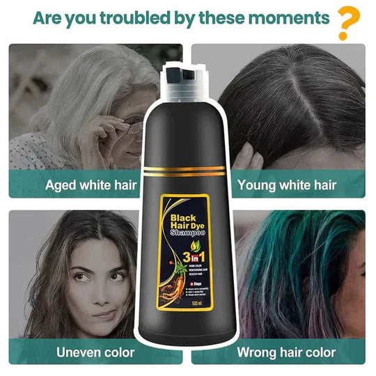 BUY 1,GET 2 FREE!!! @399🔥Flat 65% OFF Today Only 🔥3-IN-1 BLACK HAIR DYE SHAMPOO (AYURVEDIC NO SIDE EFFECT)