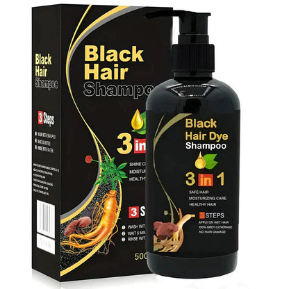 BUY 1,GET 2 FREE!!! @399🔥Flat 65% OFF Today Only 🔥3-IN-1 BLACK HAIR DYE SHAMPOO (AYURVEDIC NO SIDE EFFECT)