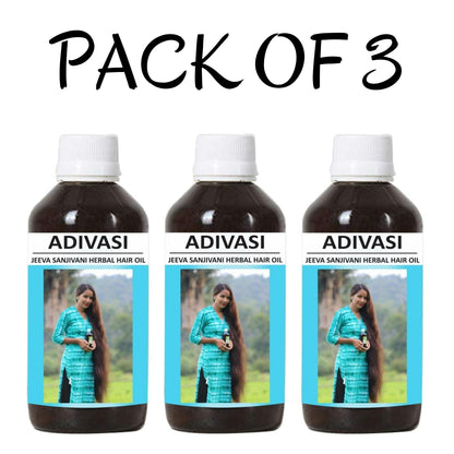 Adivasi Herbal Hair Oil * 100% Original * ONLY @399/-[BUY 1 ,GET 2 FREE] (PACK OF 3)