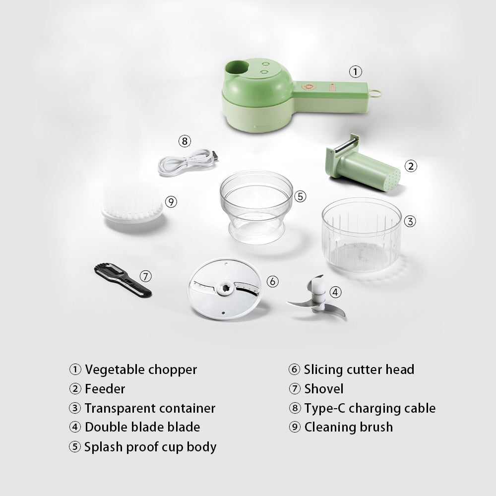 4 in 1 Portable Electric Vegetable Cutter Set