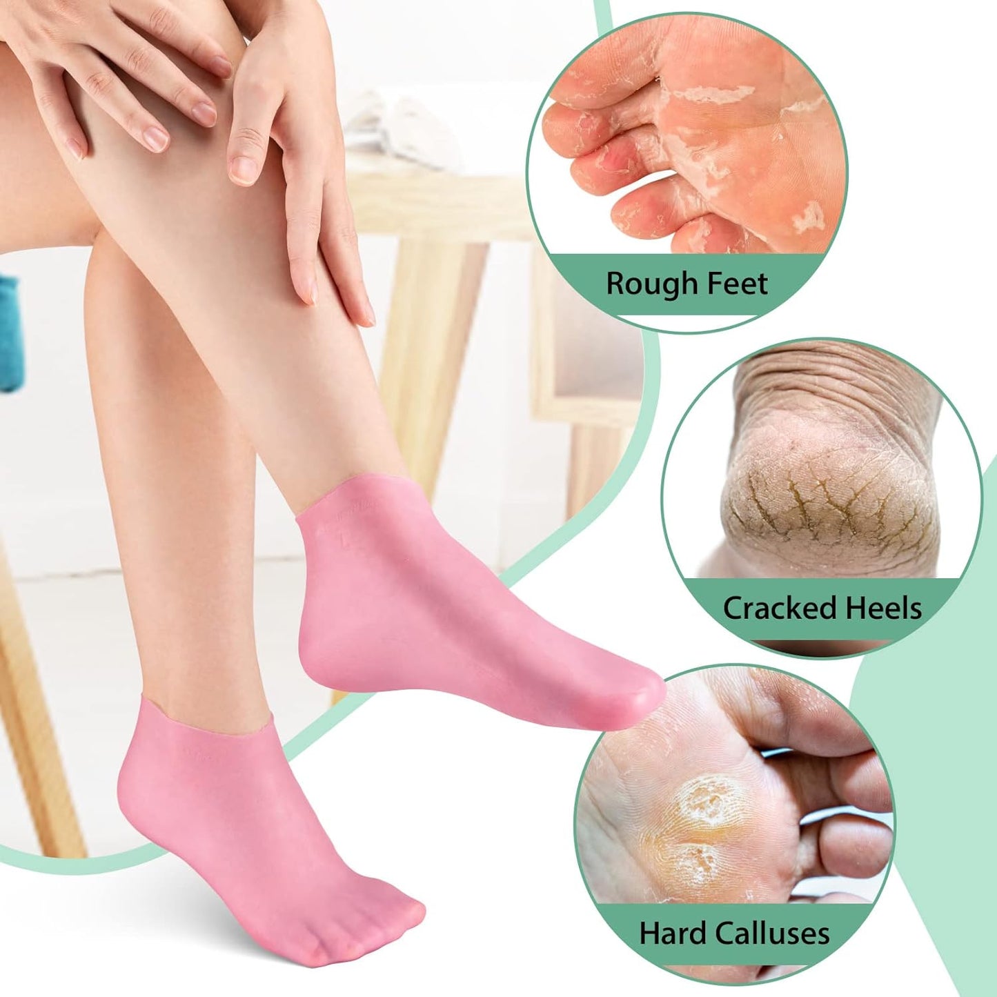 Foot Spa Pedicure Silicone Socks For Men & Women (Free Foot Moisturizer Cream)