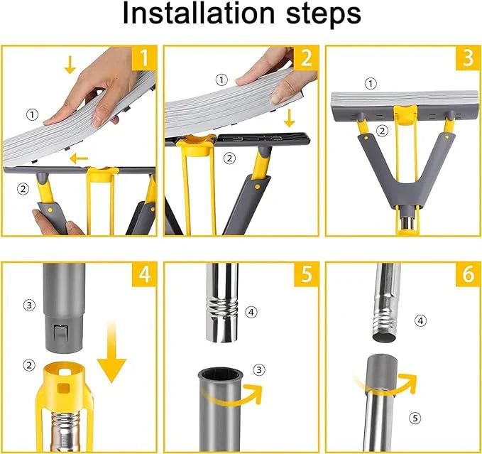 Multi-Purpose Foldable Floor Cleaning Squeeze Mop Wiper(4.9/5 ⭐⭐⭐⭐⭐ 27,033+ Reviews)