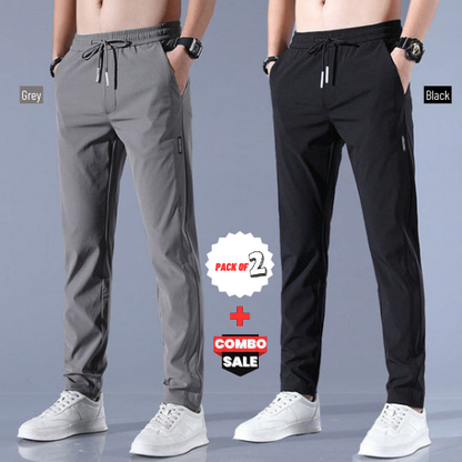 (Buy 1 Get 1 Free) MEN'S HIGH STRETCH SKINNY CARGO PANTS (Black & Gray)