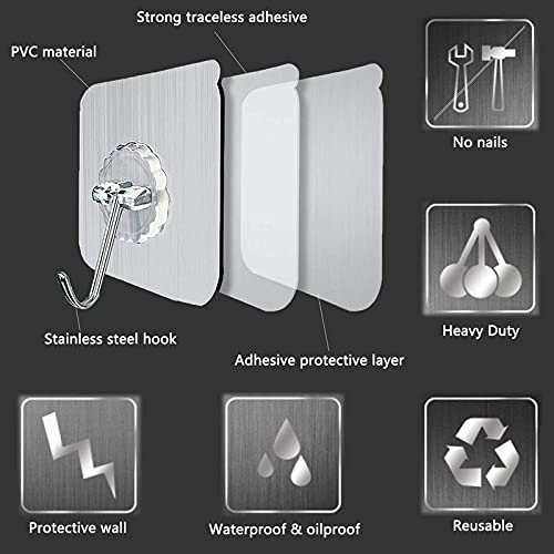 6 In 1 Heavy Duty Self Adhesive Wall Hooks