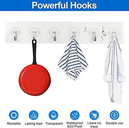 6 In 1 Heavy Duty Self Adhesive Wall Hooks