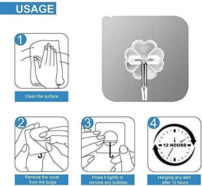 6 In 1 Heavy Duty Self Adhesive Wall Hooks