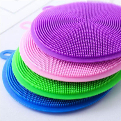 Multipurpose Round Silicone Cleaning Scrub Pad (PACK OF 10)