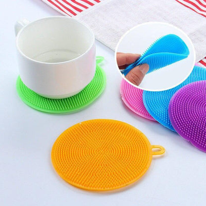 Multipurpose Round Silicone Cleaning Scrub Pad (PACK OF 10)