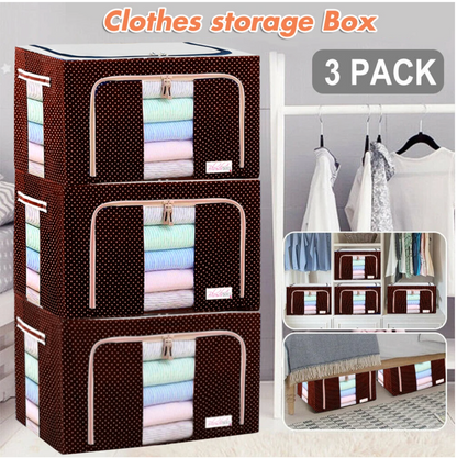 Zipcartz™ Fabric Storage Boxes For Clothes, Sarees, Bed Sheets, Blanket Etc.