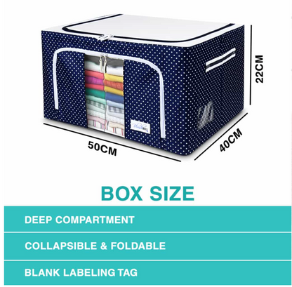 Zipcartz™ Fabric Storage Boxes For Clothes, Sarees, Bed Sheets, Blanket Etc.