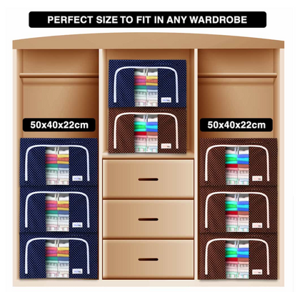 Zipcartz™ Fabric Storage Boxes For Clothes, Sarees, Bed Sheets, Blanket Etc.