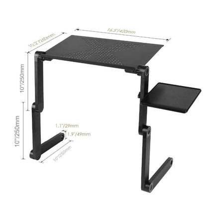 Adjustable Aluminum Portable Laptop Table Stand With Mouse Pad ZIPCARTZ