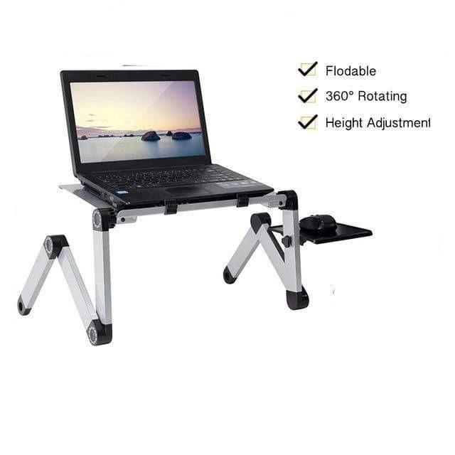 Adjustable Aluminum Portable Laptop Table Stand With Mouse Pad ZIPCARTZ