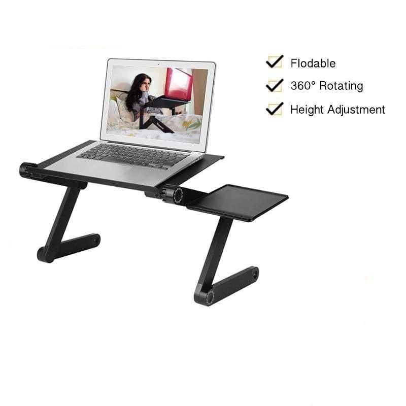 Adjustable Aluminum Portable Laptop Table Stand With Mouse Pad ZIPCARTZ