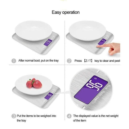 5kg/10kg Stainless Digital Multi-function Food Weighing Scale ZIPCARTZ